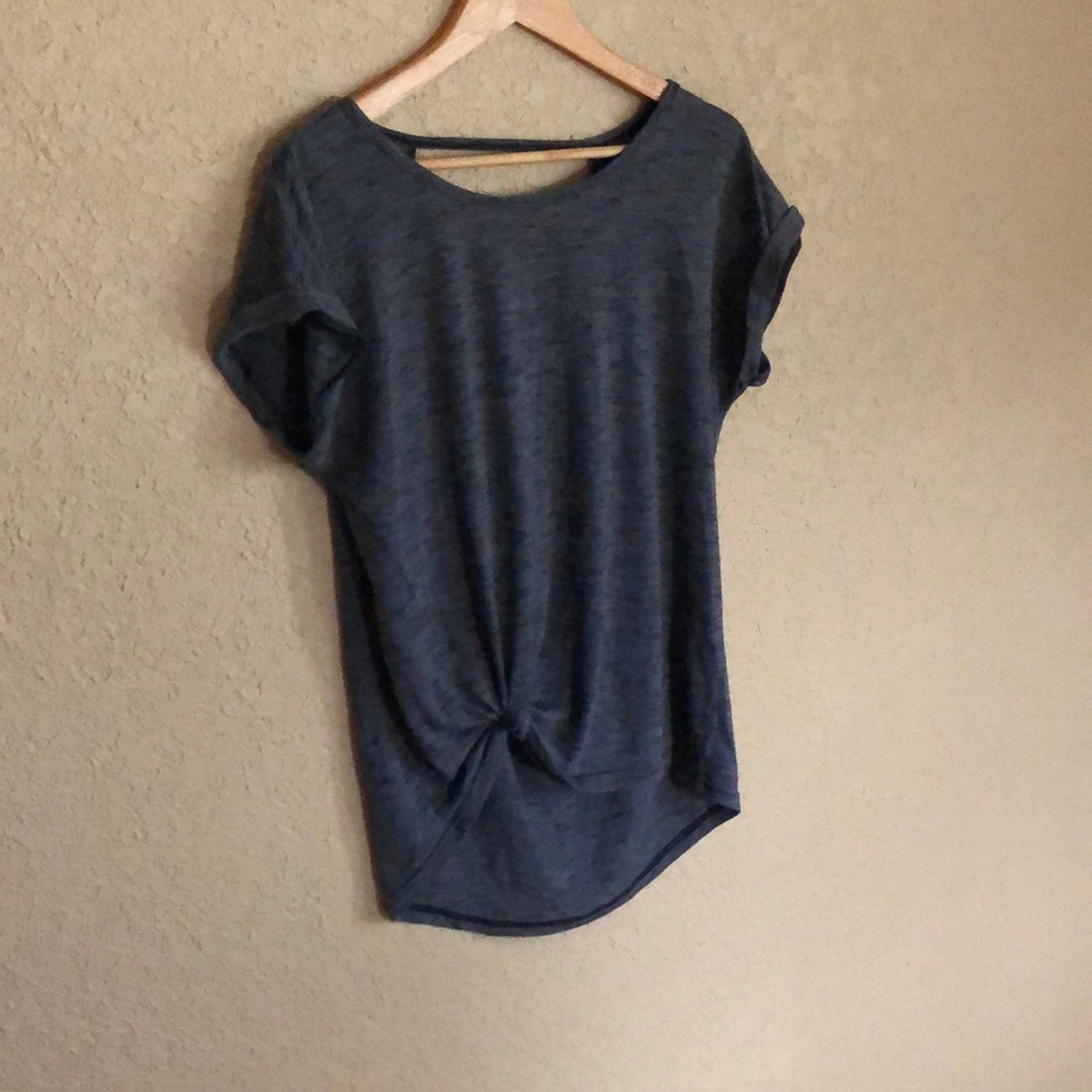 Open back short sleeve shirt